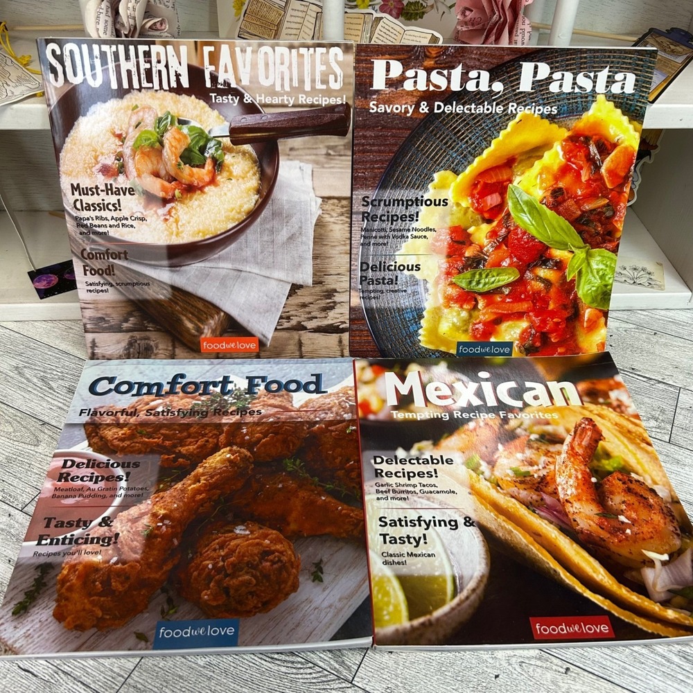 Lot of 4 Cookbooks - Food We Love - Southern Pasta Mexican Comfort